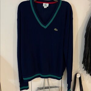 Lacoste Vintage Retro V-Neck Sweater,XL